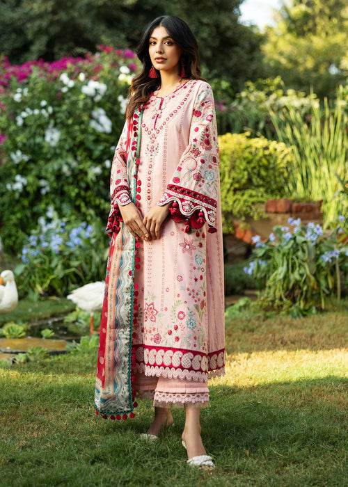 Siraa By Sadaf Fawad Khan Luxury Embroidered Lawn'25 Unstitched 3pcs - Jotey