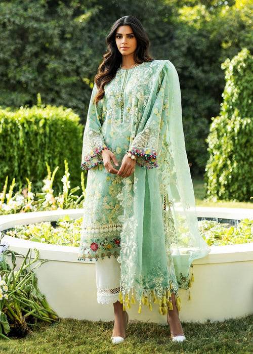 Siraa By Sadaf Fawad Khan Luxury Embroidered Lawn'25 Unstitched 3pcs - Jotey