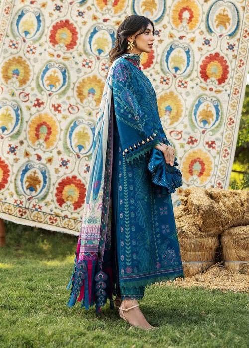 Siraa By Sadaf Fawad Khan Luxury Embroidered Lawn'25 Unstitched 3pcs - Jotey