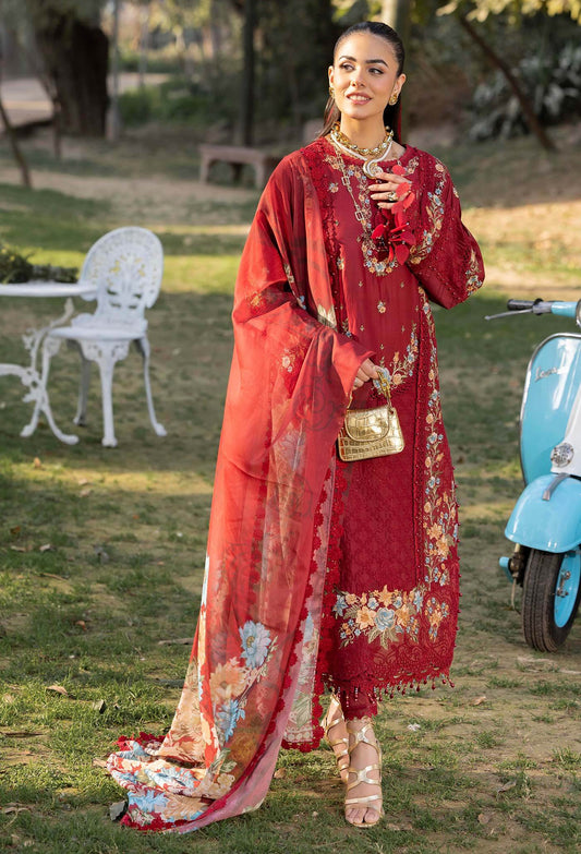 Adans Libas Gull Rukh Unstitched Lawn 3 Piece - Jotey