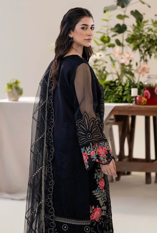 Raahi By ZA Clothes Embroidered Semi-Stitched Organza 3pcs - Jotey