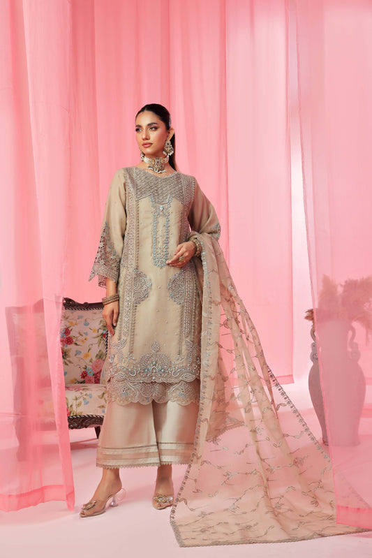 Noori By Guzel Embroidered Organza Stitched 3pcs