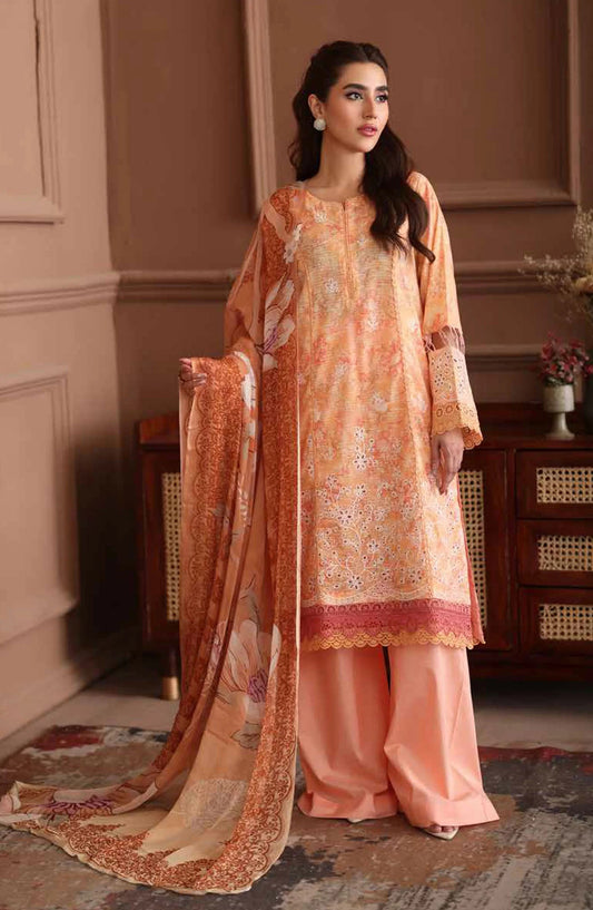 Naira By Johra Embroidered Chikankari + Printed Lawn Unstitched 3Pcs