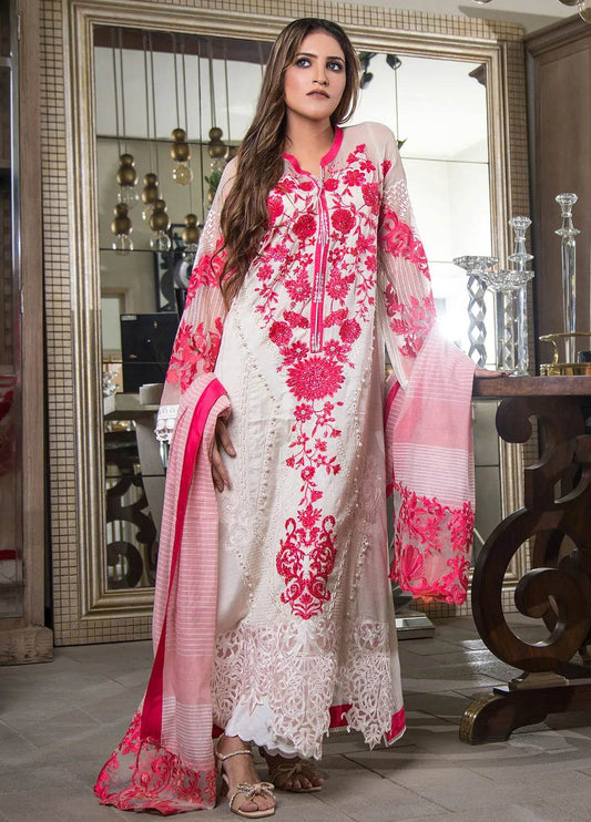 Shu Luxury Embroidered Unstitched 3Pcs - Jotey