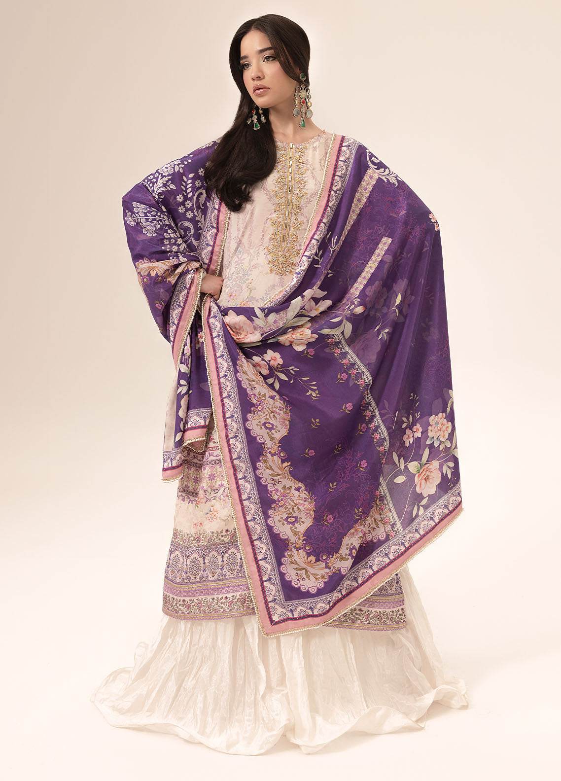 SUAY Eid Formals Unstitched Silk 3pcs - Jotey