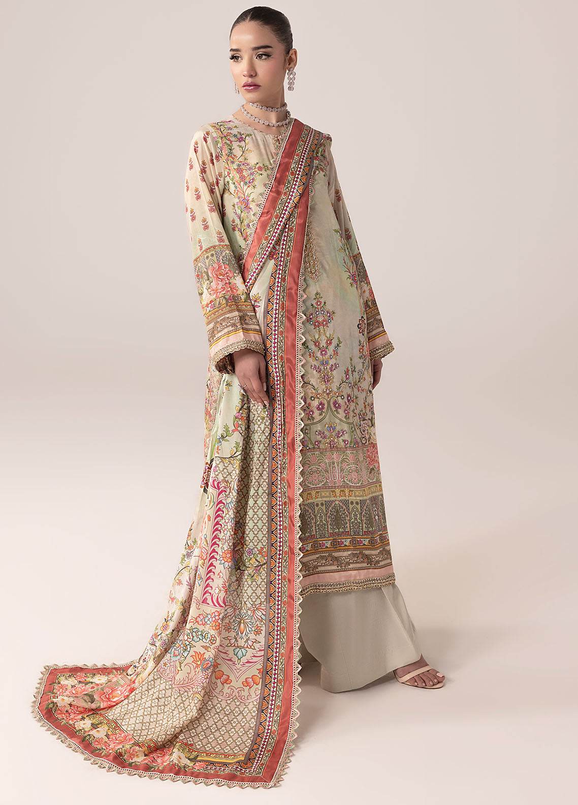 SUAY Eid Formals Unstitched Silk 3pcs - Jotey