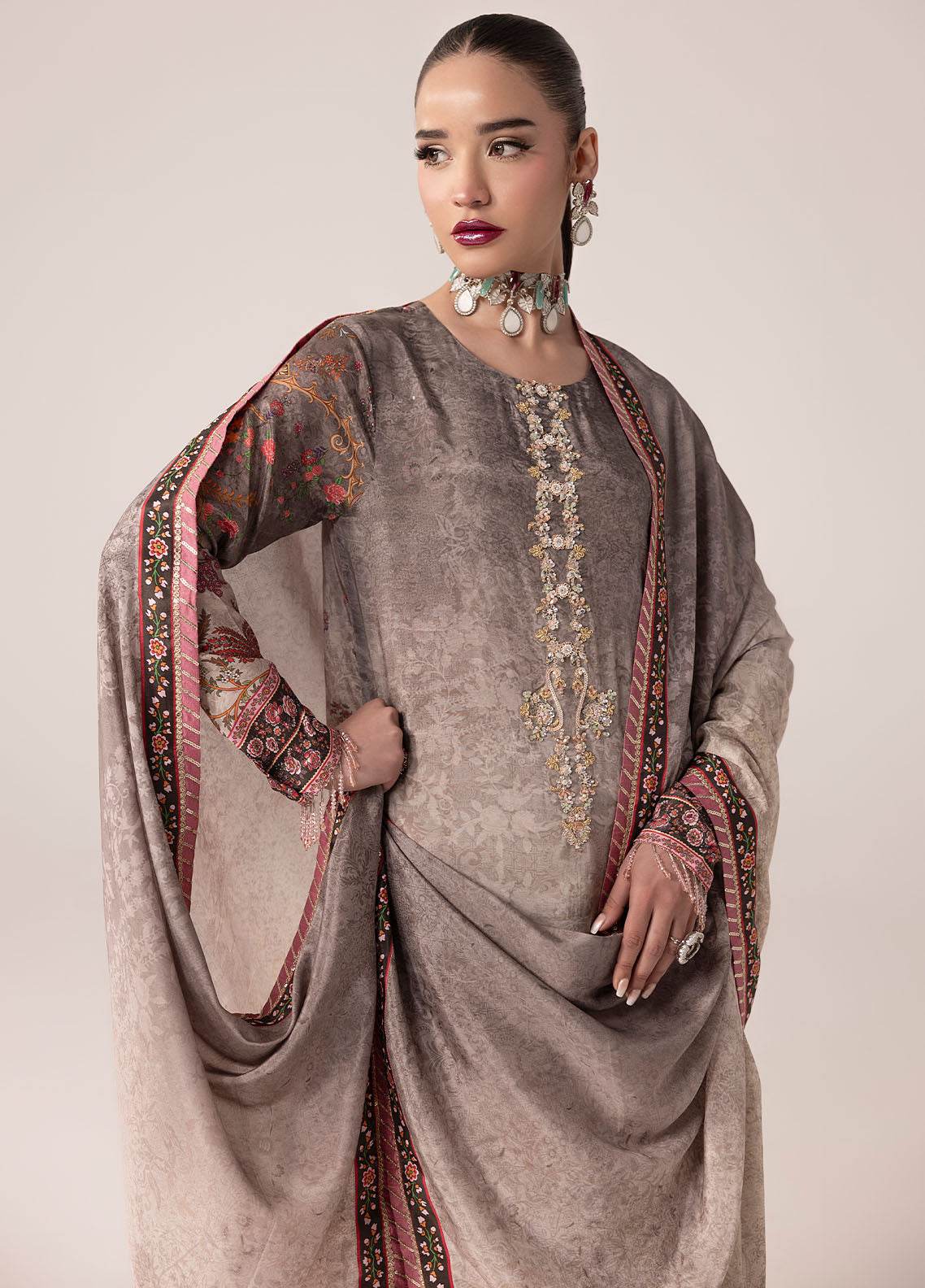 SUAY Eid Formals Unstitched Silk 3pcs - Jotey