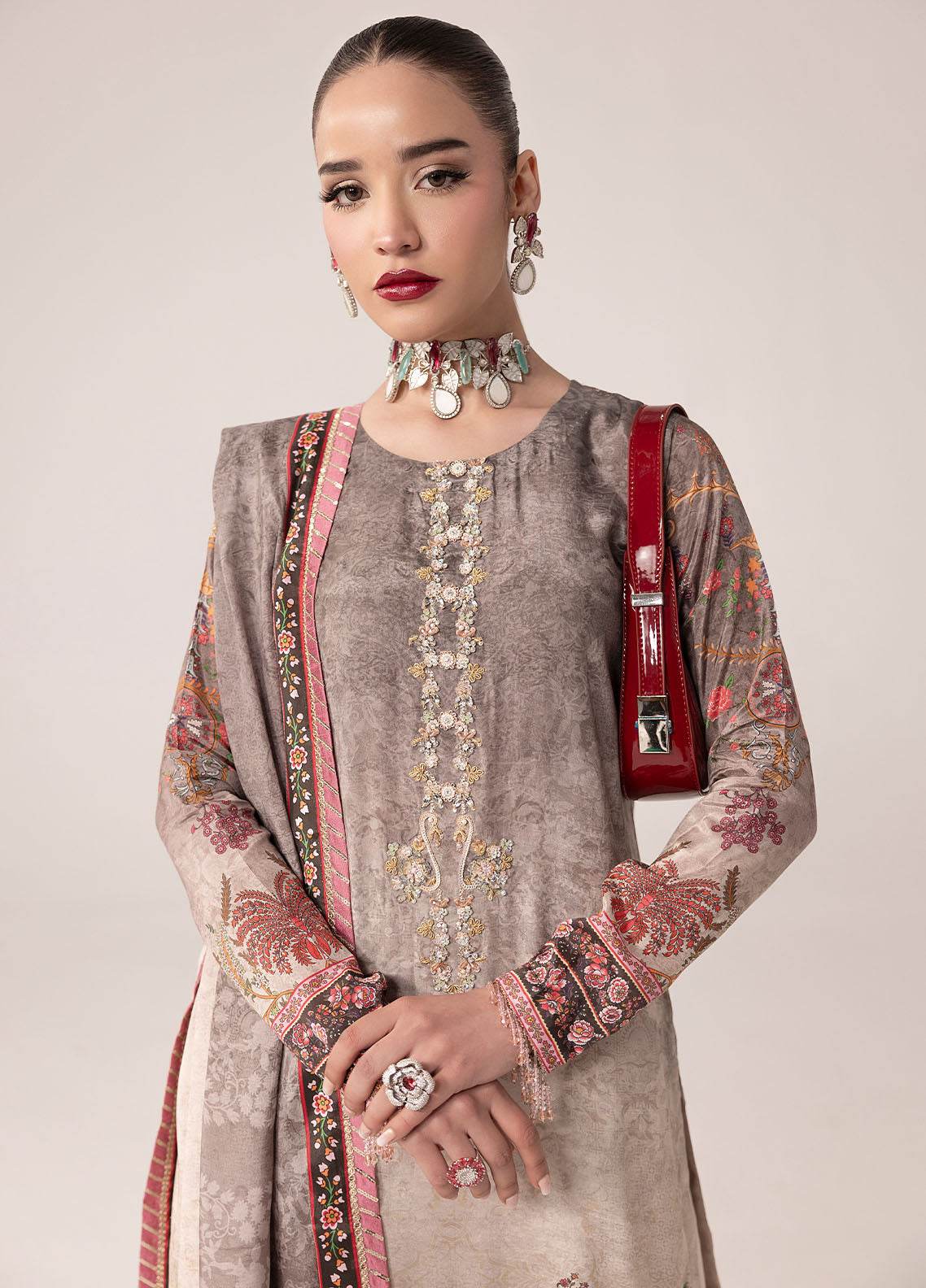 SUAY Eid Formals Unstitched Silk 3pcs - Jotey