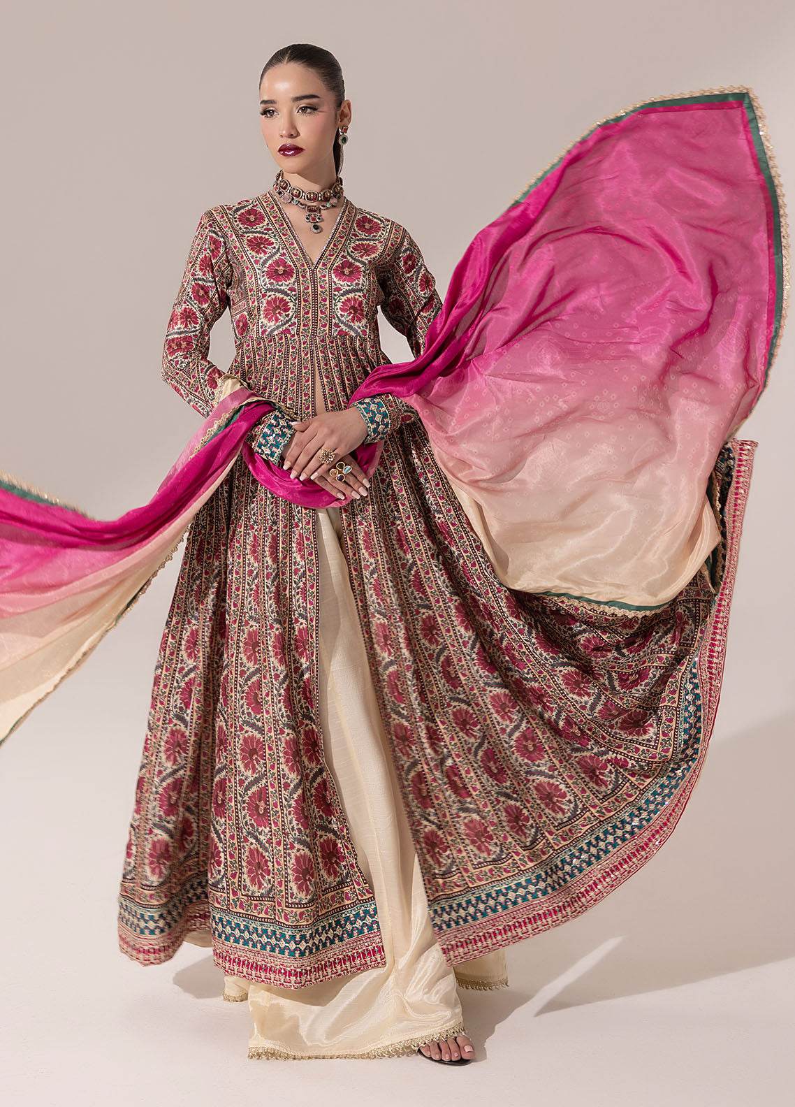 SUAY Eid Formals Unstitched Silk 3pcs - Jotey