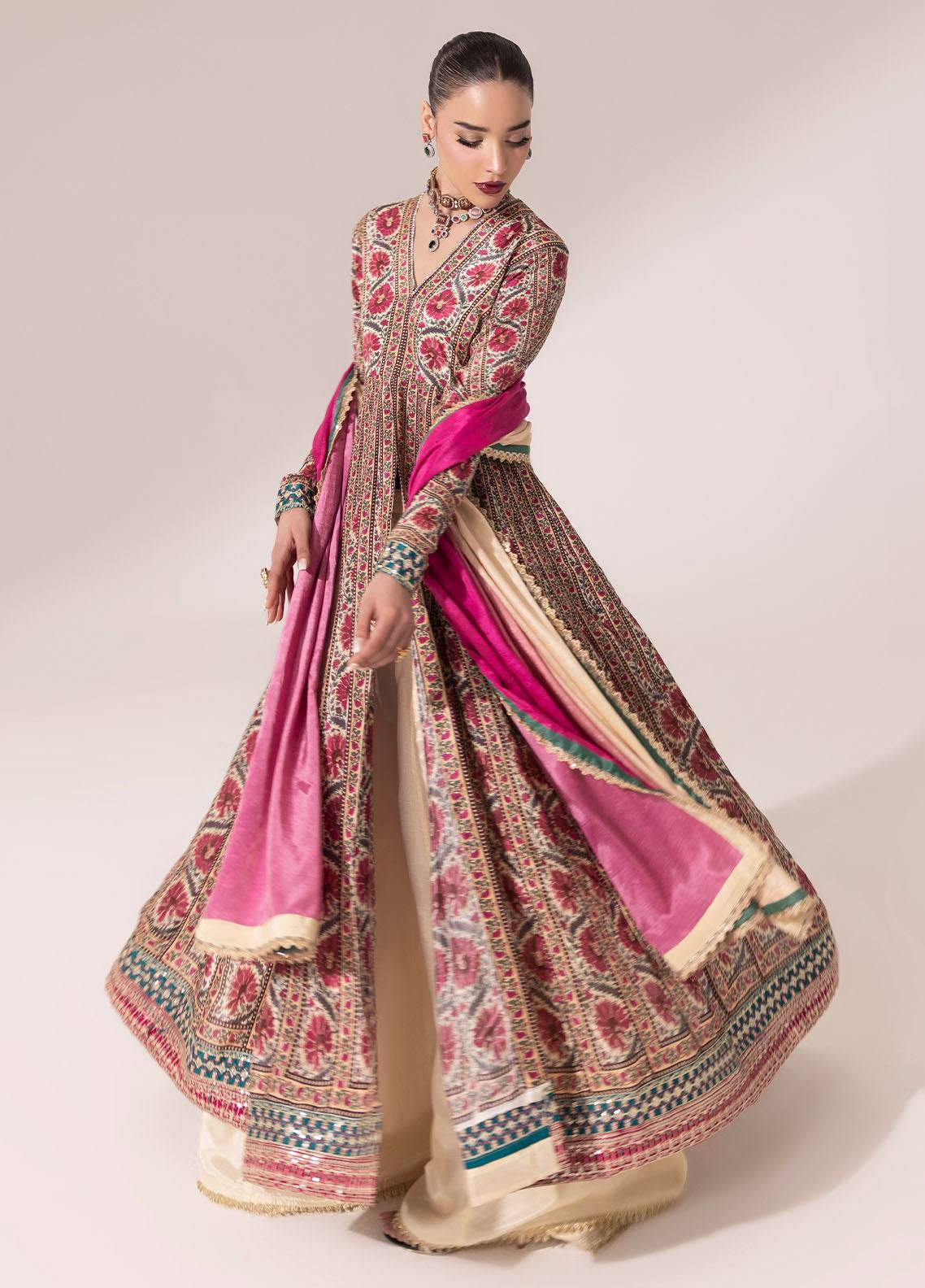 SUAY Eid Formals Unstitched Silk 3pcs - Jotey