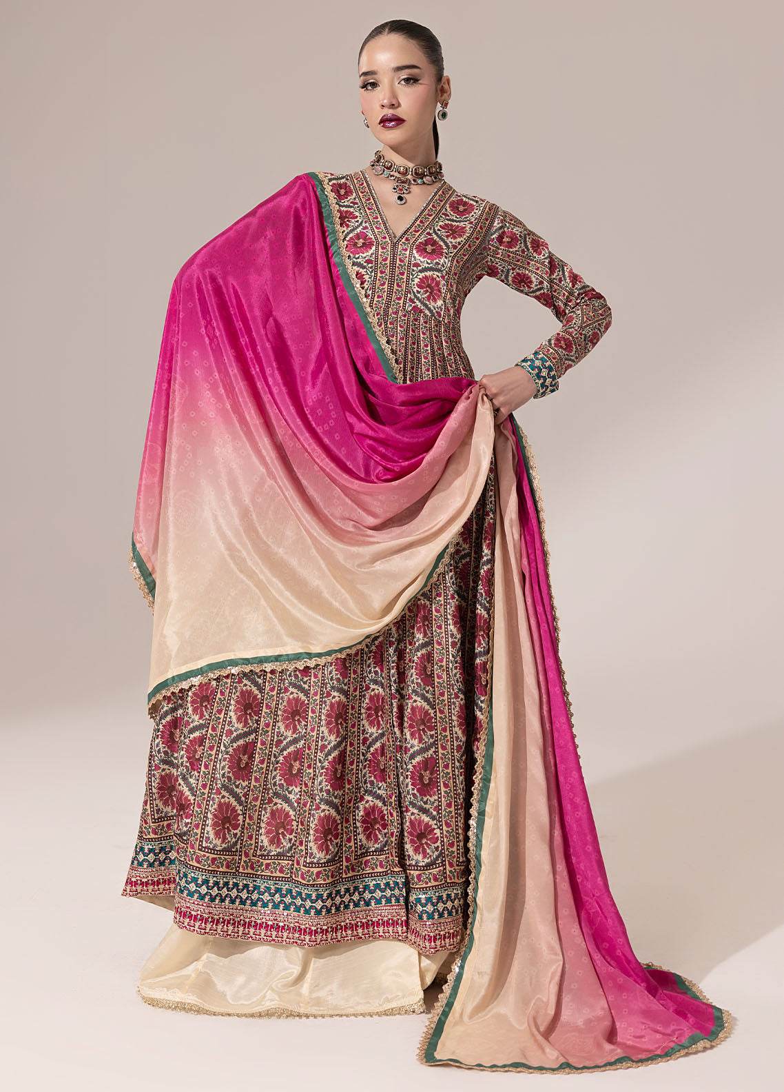 SUAY Eid Formals Unstitched Silk 3pcs - Jotey