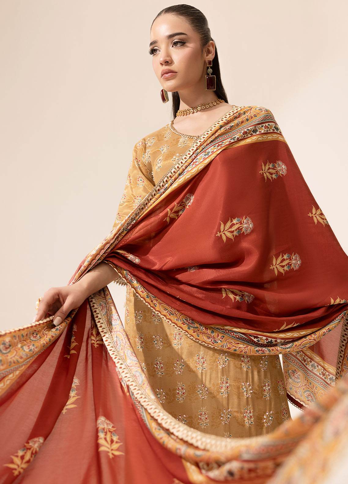 SUAY Eid Formals Unstitched Silk 3pcs - Jotey