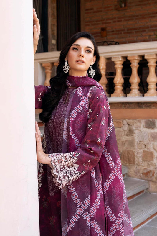 AFROZEH Damask The Holiday Edit'25 Embroidered Lawn 3pcs - Jotey