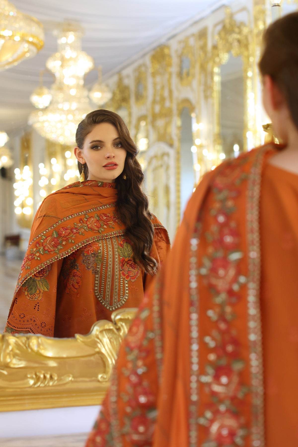 Tabeer By Charizma Embroidered Premium Chiffli Lawn Eid Edition Unstitched 3pcs - Jotey