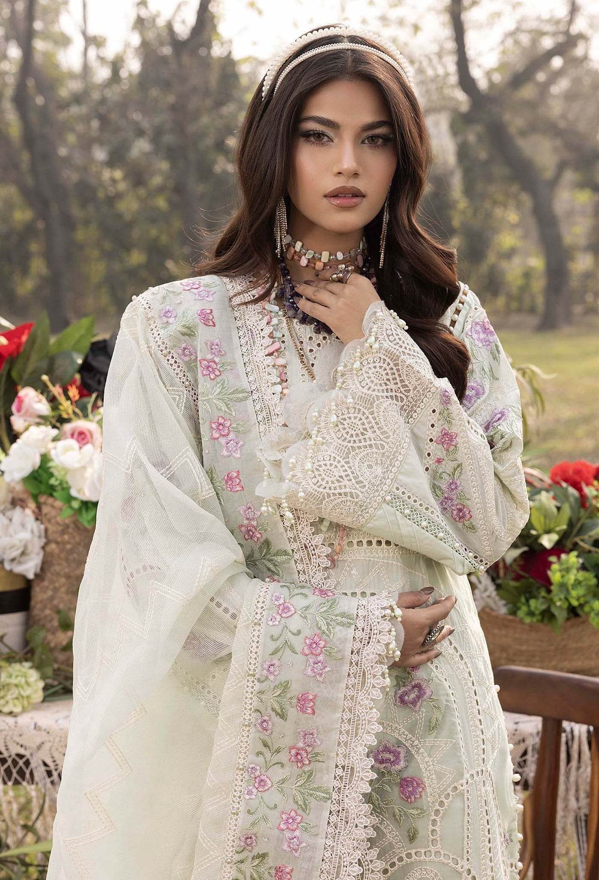 Adans Libas Bazm-E-Bahar Embroidered Lawn Unstitched 3 Piece - Jotey
