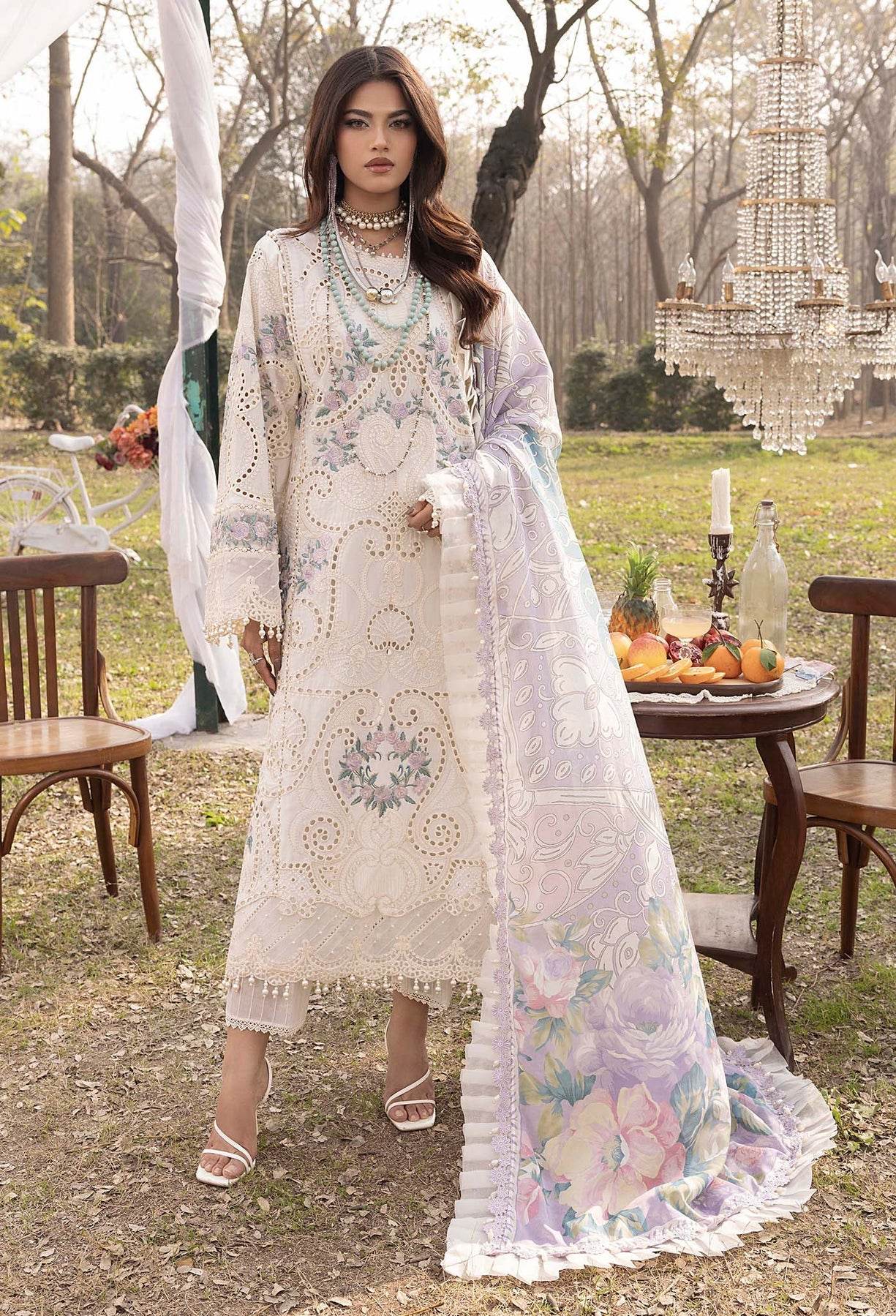 Adans Libas Bazm-E-Bahar Embroidered Lawn Unstitched 3 Piece - Jotey