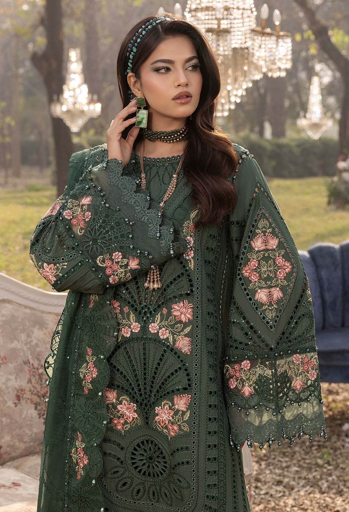 Adans Libas Bazm-E-Bahar Embroidered Lawn Unstitched 3 Piece - Jotey