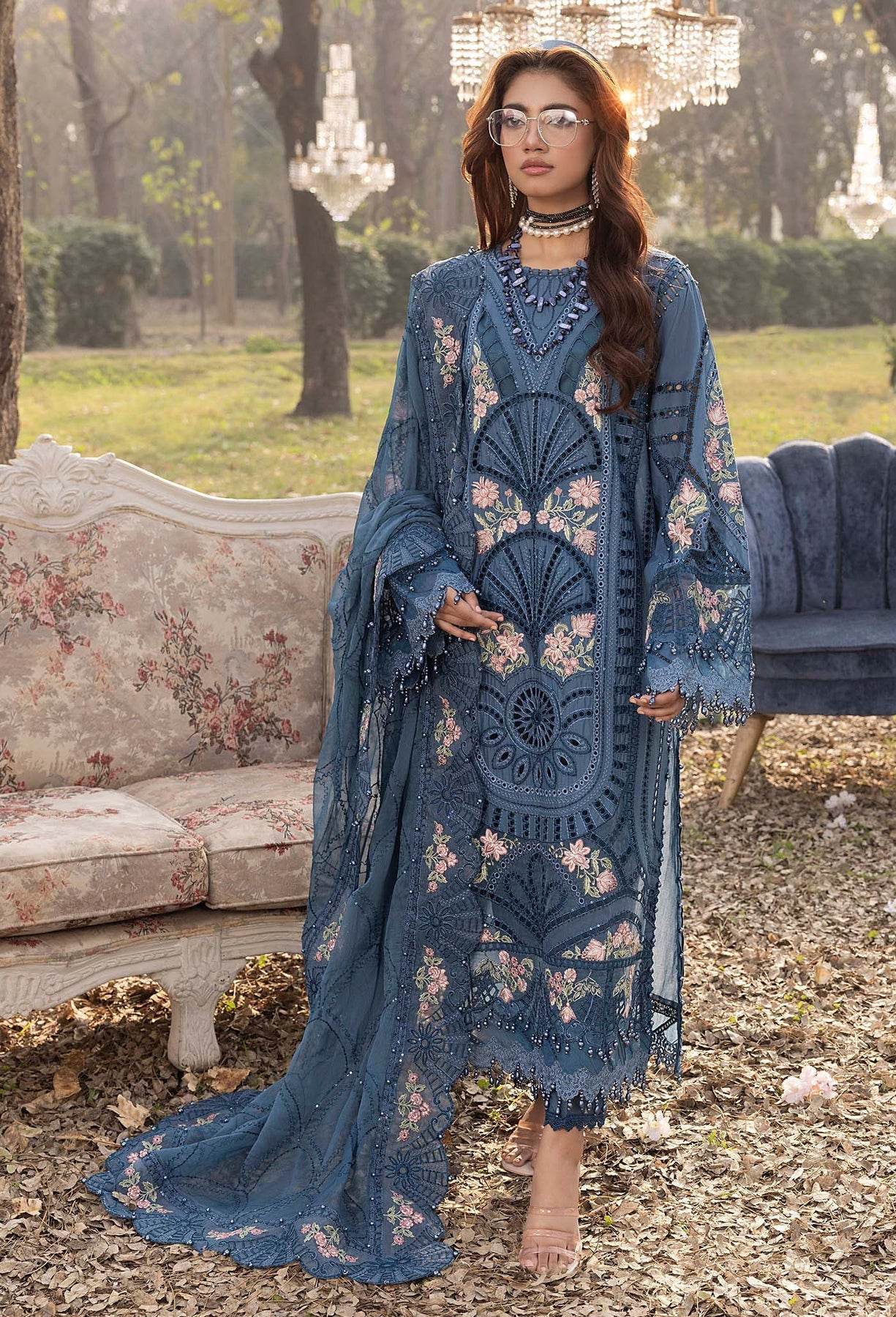 Adans Libas Bazm-E-Bahar Embroidered Lawn Unstitched 3 Piece - Jotey