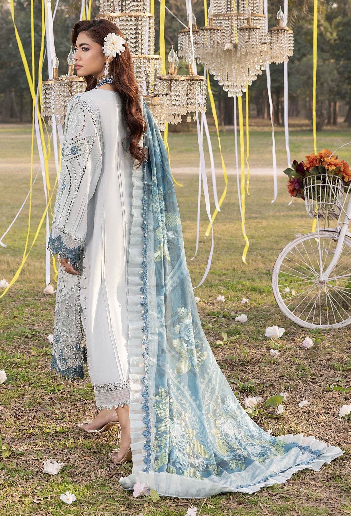 Adans Libas Bazm-E-Bahar Embroidered Lawn Unstitched 3 Piece - Jotey