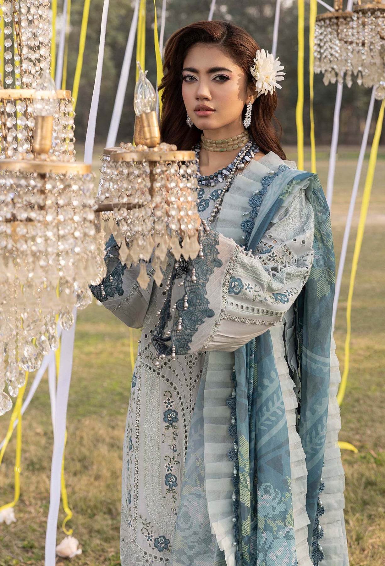 Adans Libas Bazm-E-Bahar Embroidered Lawn Unstitched 3 Piece - Jotey