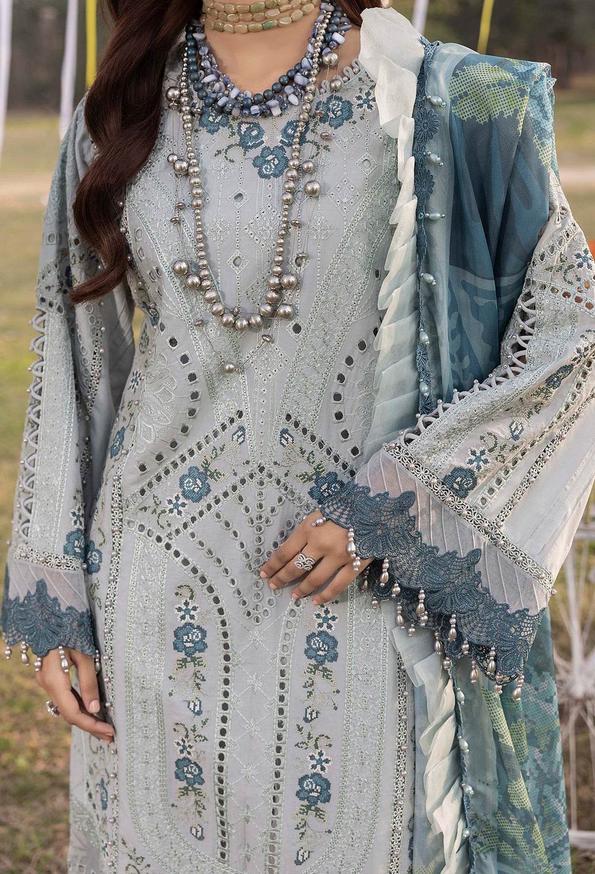 Adans Libas Bazm-E-Bahar Embroidered Lawn Unstitched 3 Piece - Jotey