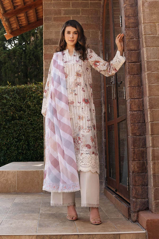 AFROZEH Damask The Holiday Edit'25 Embroidered Lawn 3pcs - Jotey