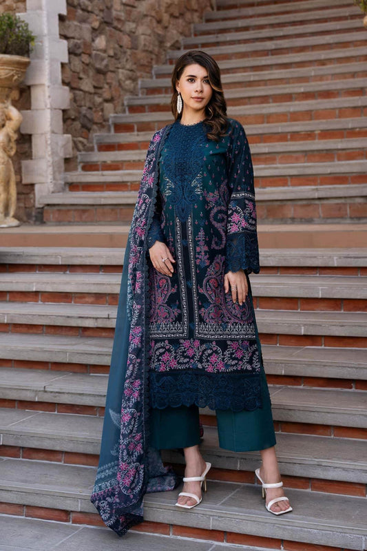 AFROZEH Damask The Holiday Edit'25 Embroidered Lawn 3pcs - Jotey