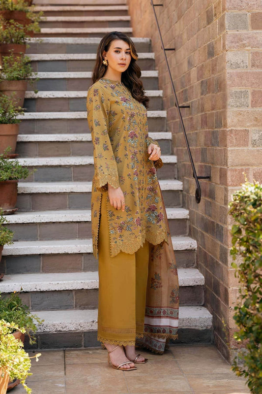AFROZEH Damask The Holiday Edit'25 Embroidered Lawn 3pcs - Jotey