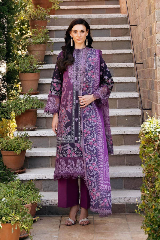 AFROZEH Damask The Holiday Edit'25 Embroidered Lawn 3pcs - Jotey