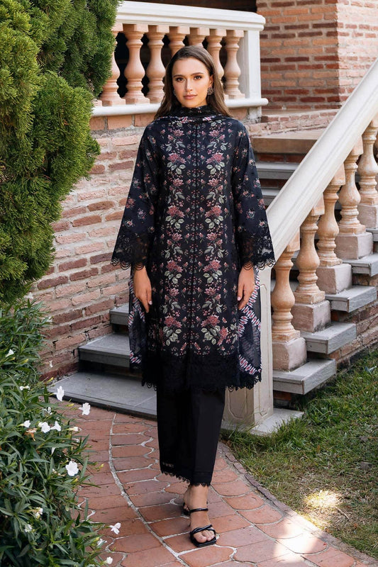 AFROZEH Damask The Holiday Edit'25 Embroidered Lawn 3pcs - Jotey