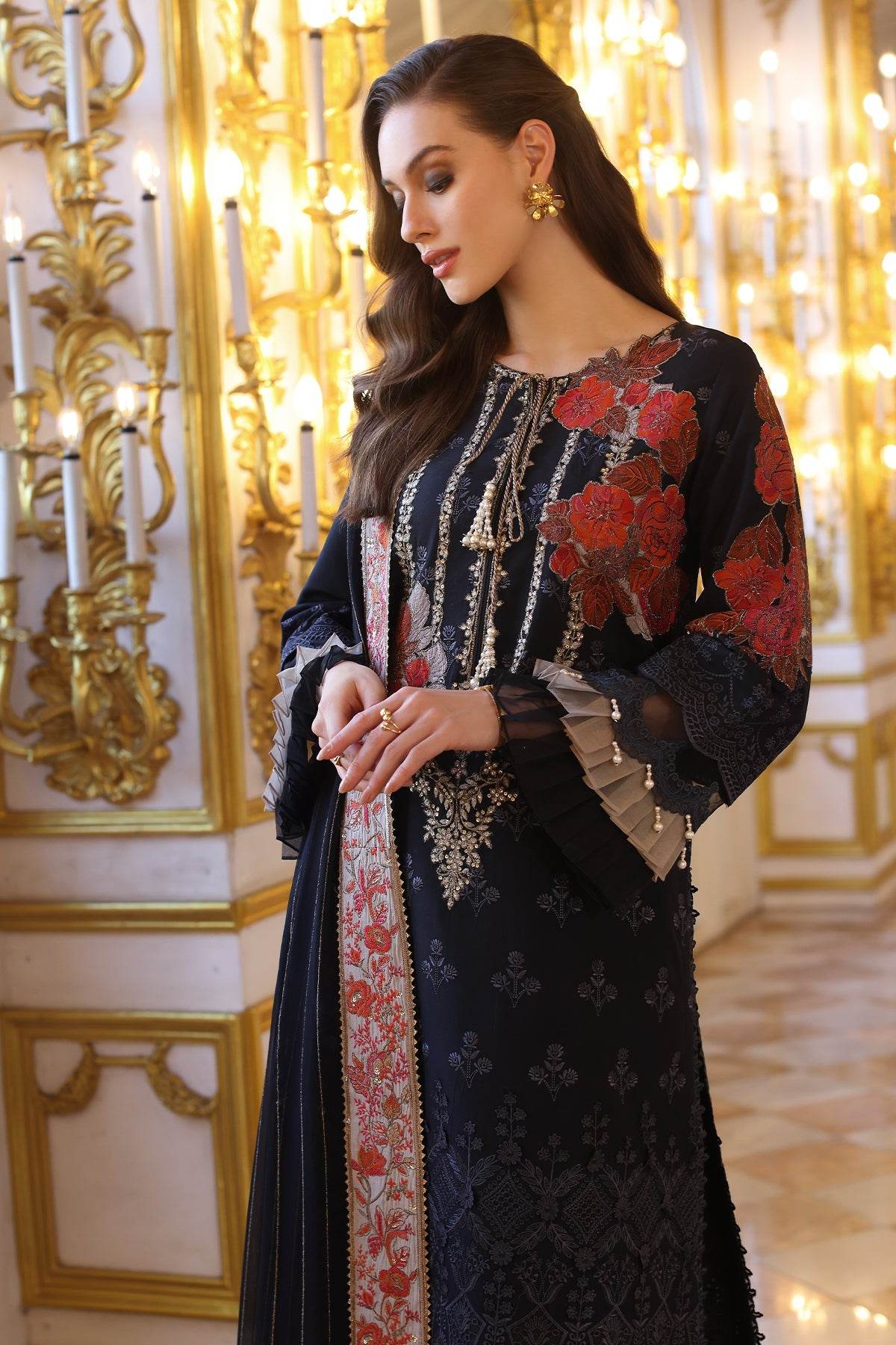Tabeer By Charizma Embroidered Premium Chiffli Lawn Eid Edition Unstitched 3pcs - Jotey