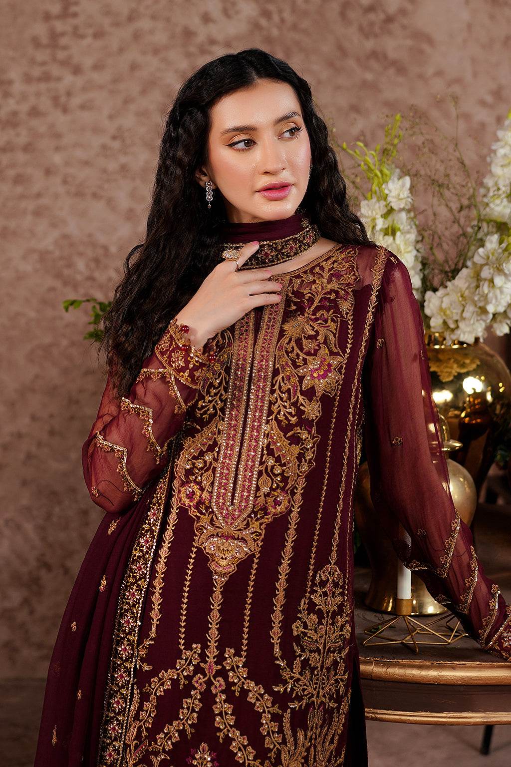 Aarzu Luxury Embroidered Vol-03 Unstitched 3Pcs - Jotey