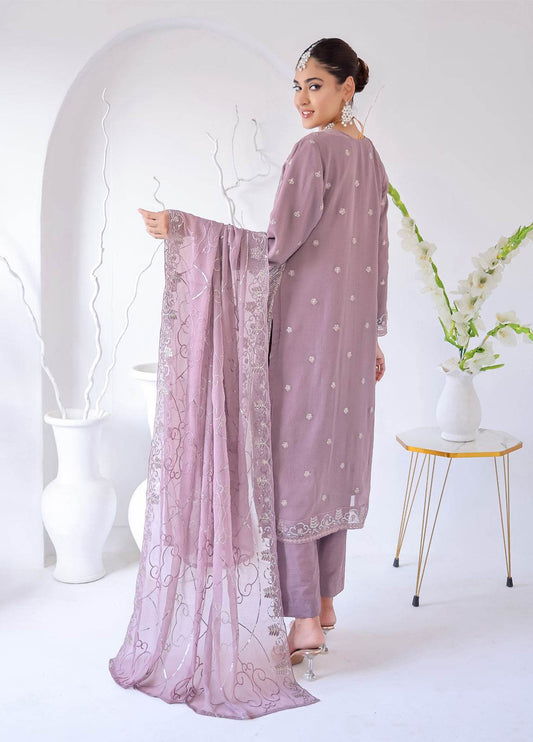 Zahikah By Bin Hameed Luxury Embroidered Chiffon Untitched 3pcs - Jotey