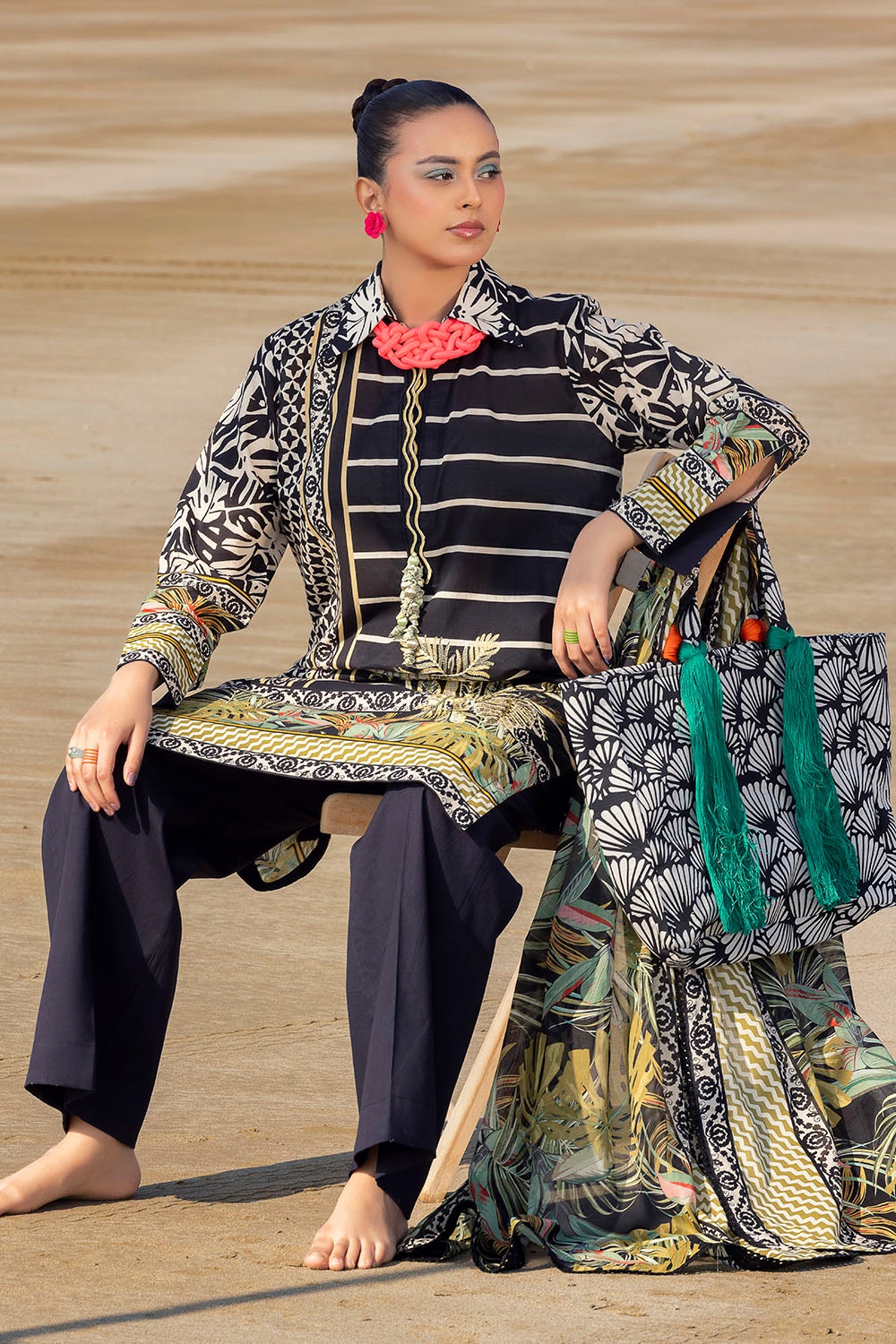 Tangerine By Gul Ahmed Embroidered Printed Summer Lawn'25 Unstitched 3pcs