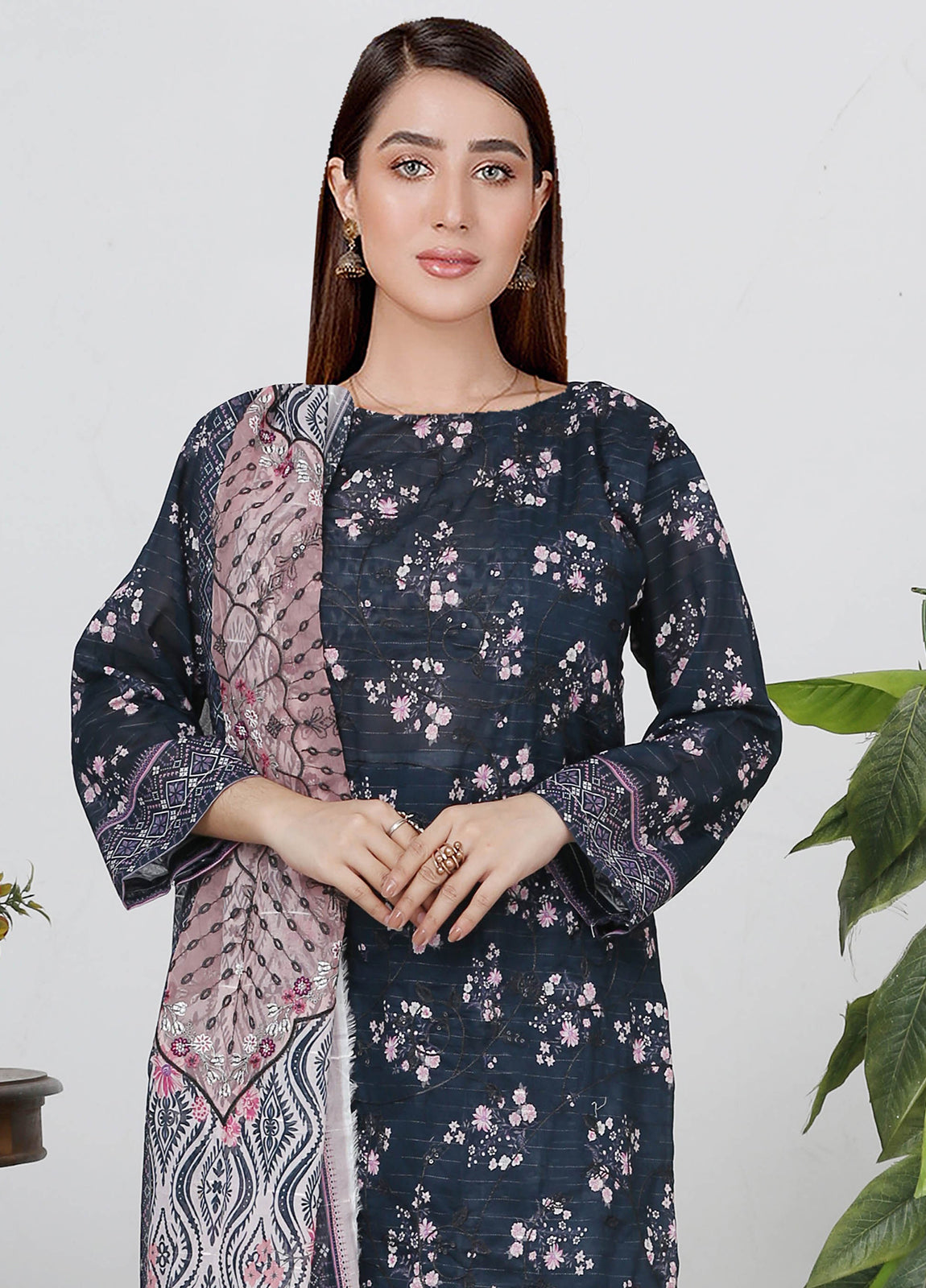 Sui Dhaga Embroidered Printed Lawn Unstitched 3pcs