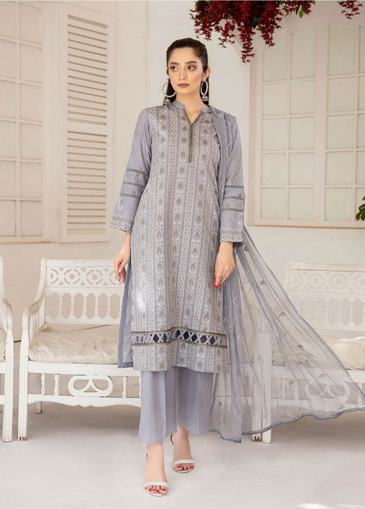 Sherine By Anaya Hoor Embroidered Lawn Unstitched 3pcs - Jotey