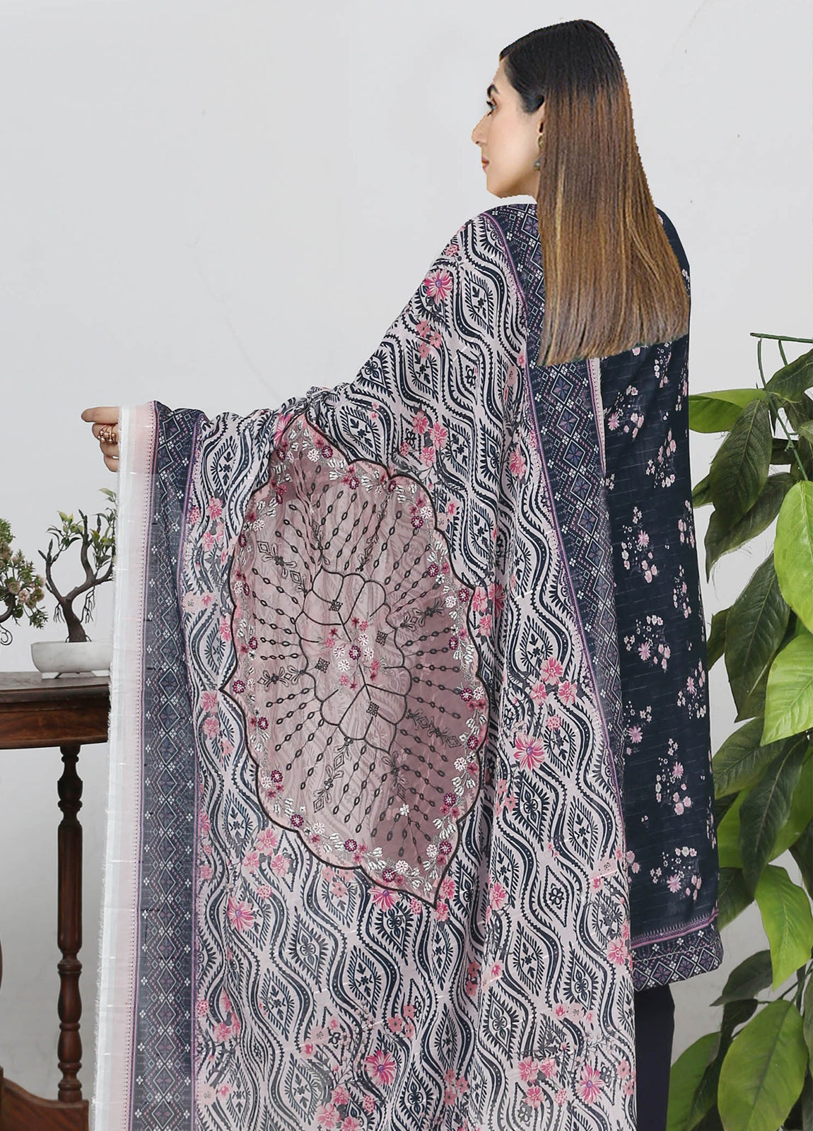 Sui Dhaga Embroidered Printed Lawn Unstitched 3pcs