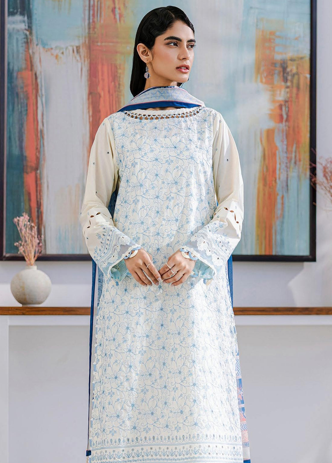 Zellbury Chikankari Embroidered Lawn Unstitched 3Pcs