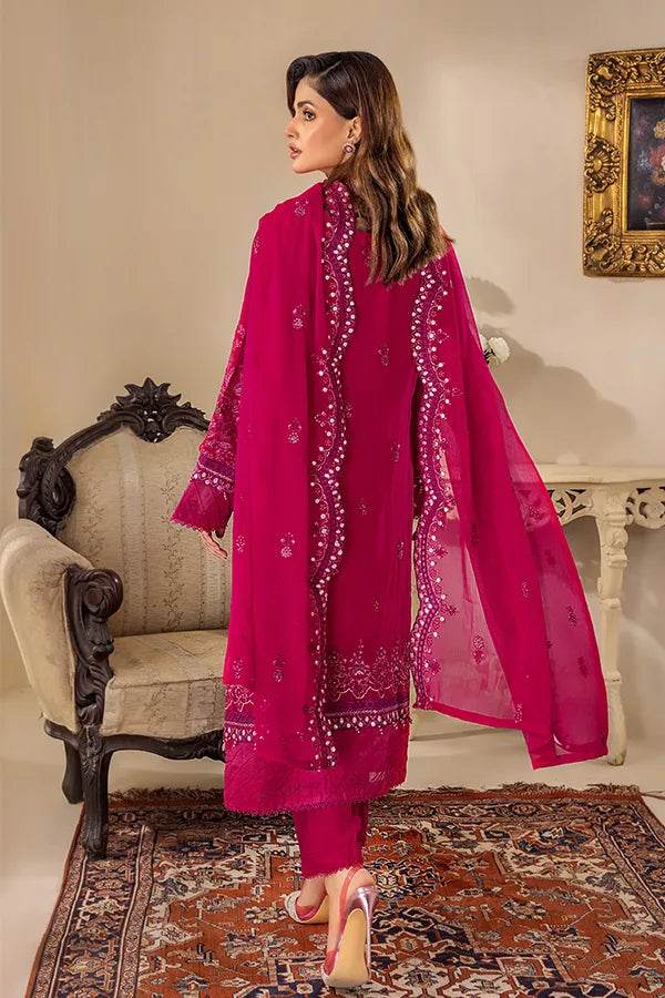 ZA Clothes Embroidered Chiffon Ready to wear 3pcs - Jotey