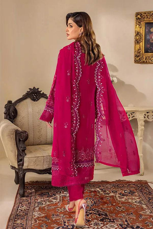 ZA Clothes Embroidered Chiffon Ready to wear 3pcs - Jotey