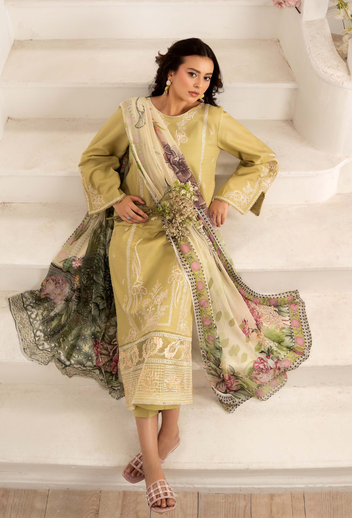 Inara By Humdum Embroidered Lawn'25 Unstitched 3pcs