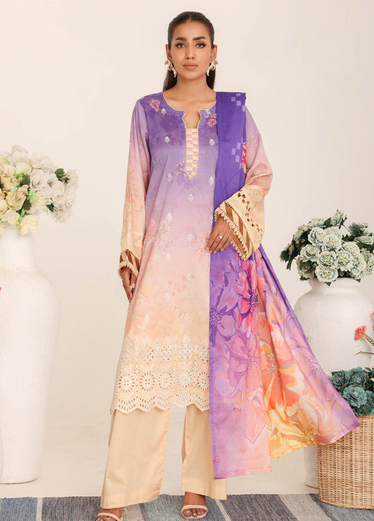 Inshal by Johra Chikankari + Printed Lawn Unstitched 3Pcs