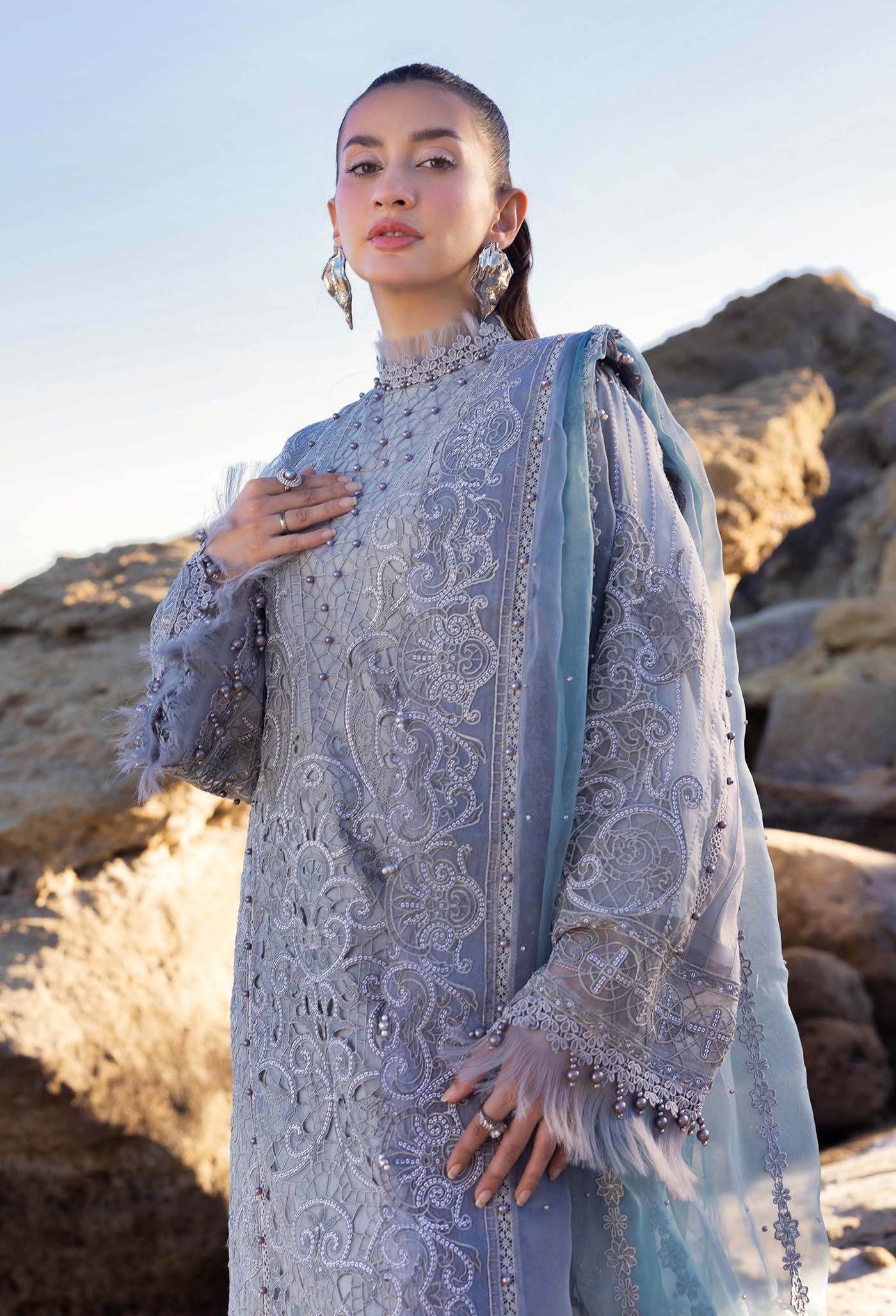 Adans Libas Lasserkari Embroidered Premium Lawn Unstitched 3 Piece - Jotey