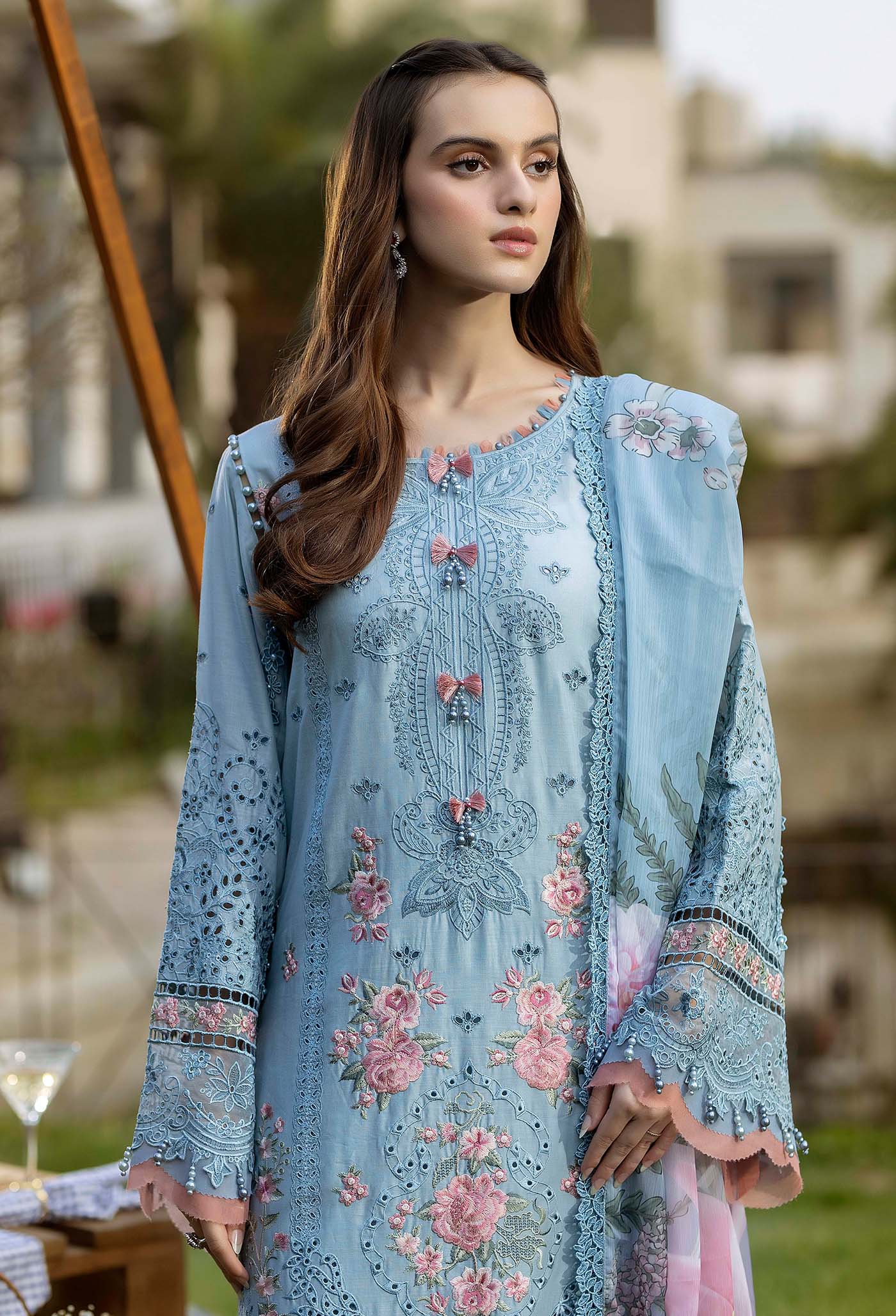 Adan's Libas Gardenia Embroiderd Unstitched Lawn 3 Piece