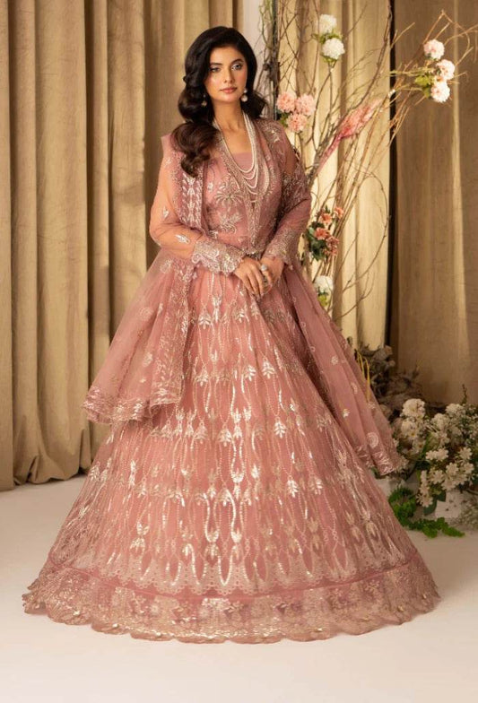 HOC By Humdum Luxury Embroidered Organza Unstitched 3pcs - Jotey