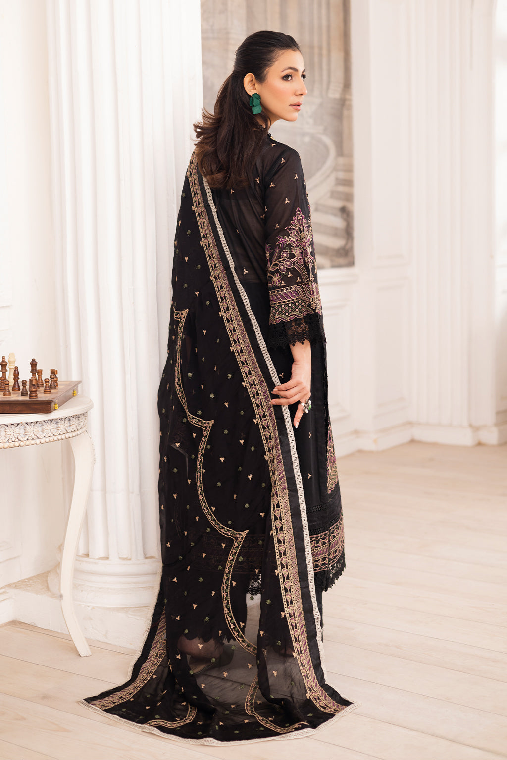 Johra Gold Swiss Voil Heavy Embroidered Lawn Unstitched 3Pcs