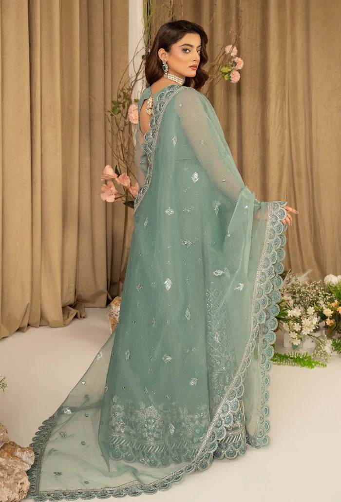 HOC By Humdum Luxury Embroidered Organza Unstitched 3pcs - Jotey