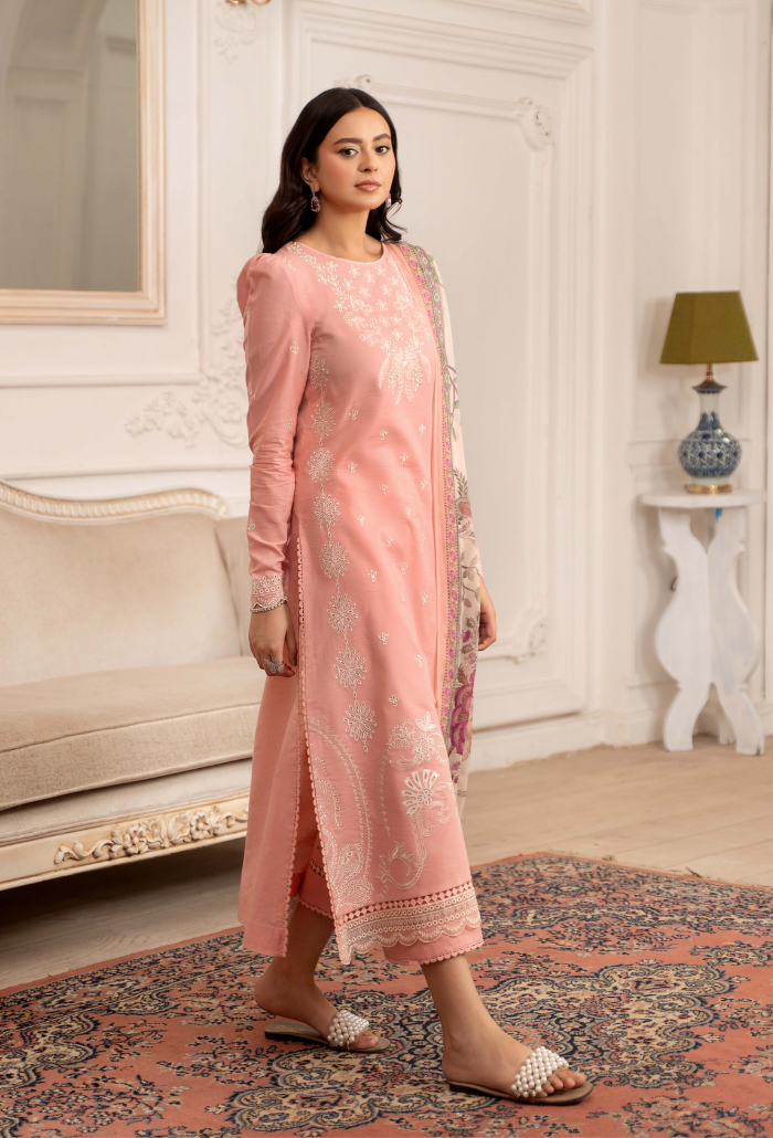 Inara By Humdum Embroidered Lawn'25 Unstitched 3pcs