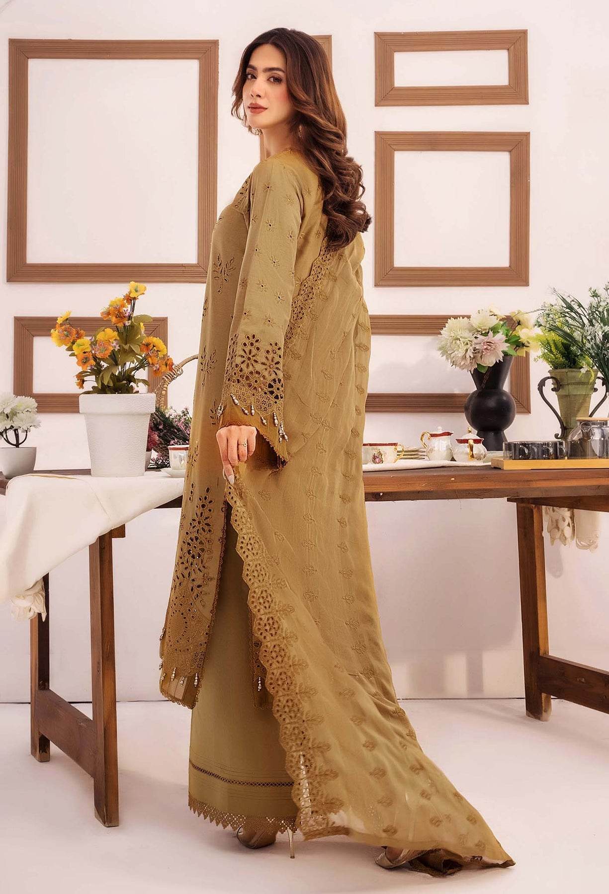 Adans Libas Stella Unstitched Chikankari Lawn 3 Piece - Jotey