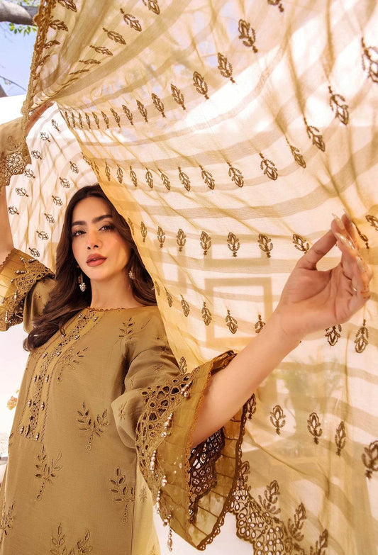 Adans Libas Stella Unstitched Chikankari Lawn 3 Piece - Jotey